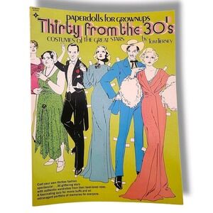 Tom Tierney Signed "Thirty‎ from the 30s" Paper Doll Book Hollywood Stars Uncut